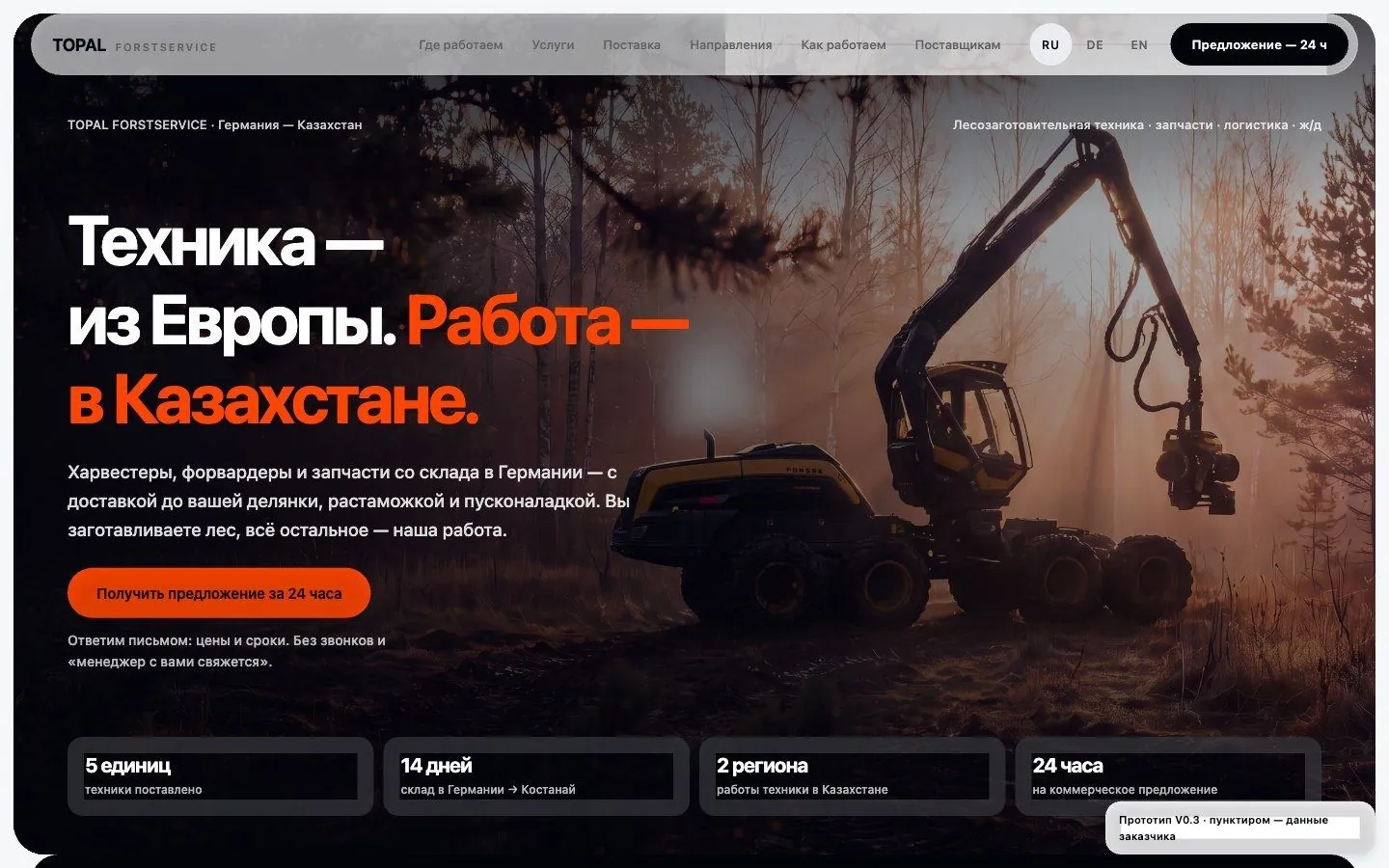 Topal Forstservice: готовый сайт